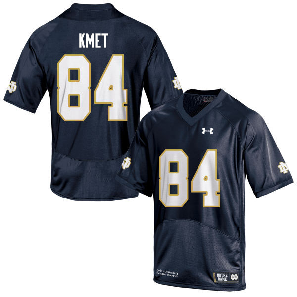 Men's NCAA Notre Dame Fighting Irish #84 Cole Kmet Stitched College Under Armour Authentic Navy Football Jersey AC10G85HX